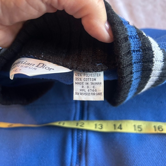 Dior Blue Track Sweater with Textured Fabric - Picture 8 of 10